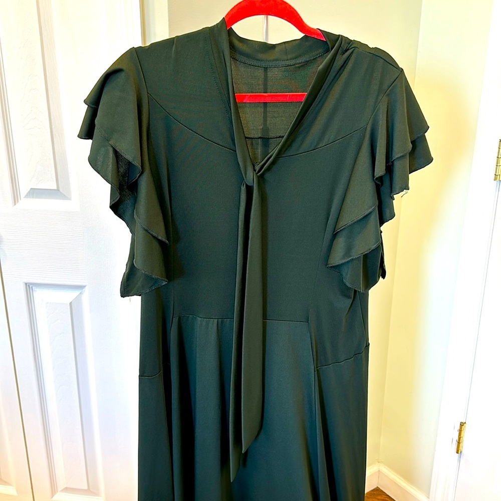 Brand new, never worn. Vintage-inspired evergreen dress.